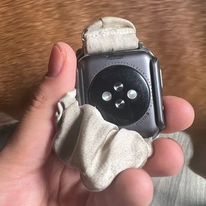 series 3 apple watch 42mm with scrunchie band and otter case